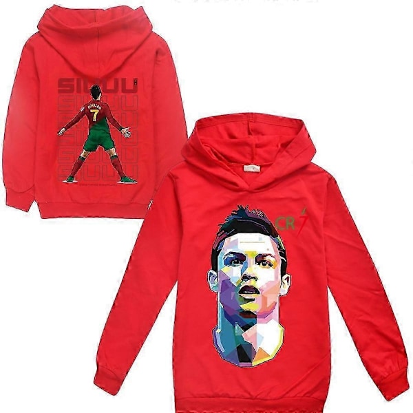 Cristiano Ronaldo Huppari MM-kisapaita Nro 7 Joululahjat Jalkapallotähti Huppari Tytöt Pojat Huppari Collegepaita Topit Lapset Teinit - Täydellinen Punainen Red 15-16years