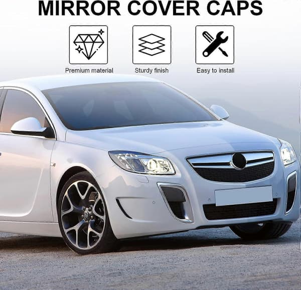 Bilspeildeksler, 1 par bildørspeildeksel bakspeildeksel sidespeildeksler kompatible med 2008-2017 Vauxhall/Opel Insignia A Hatchback White