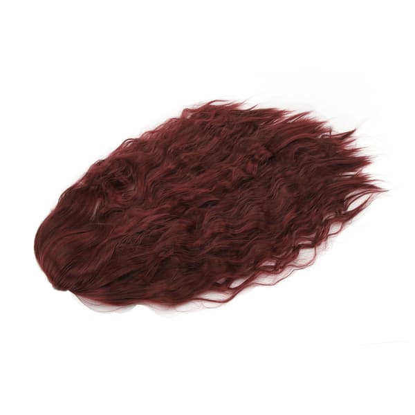 Lång Peruk Lockig Vinröd Elegant Lättskött Syntetisk Peruk för Cosplay Halloweenfest 0.3