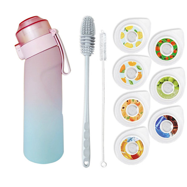 7 smaker, 650 ml startset Fruktiga smaker BPA-fri med sugrör Välj smak kapsel Doft 0 Socker och vattenkopp Inkluderar koppborste-rosa pink