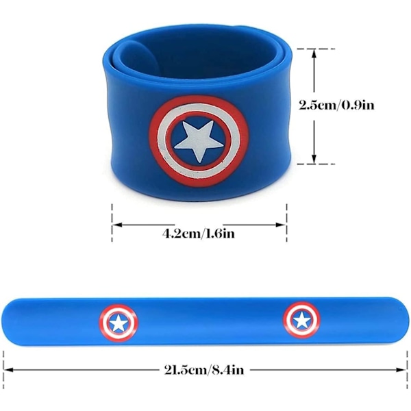 10 stk. Superhelt Slap Armbånd for Barn, Silikonarmbånd Marvel Avengers Slap Armbånd Fyllstoffer for Festposer til Bursdag