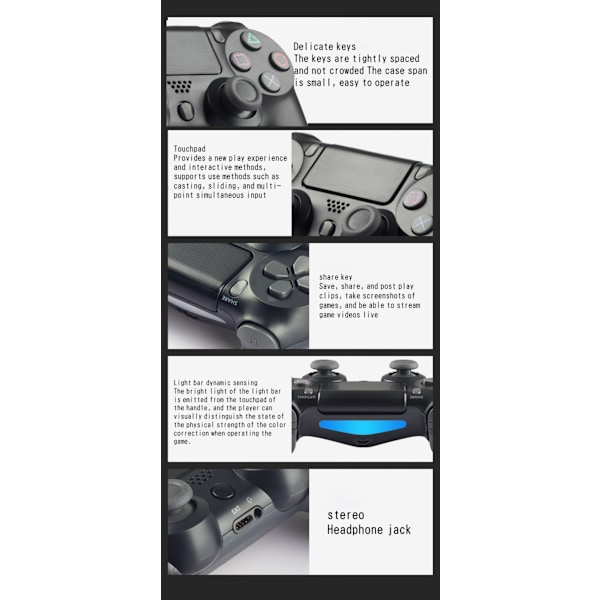 PS4-controller med touchscreen og seks-akset vibration PS4 har O