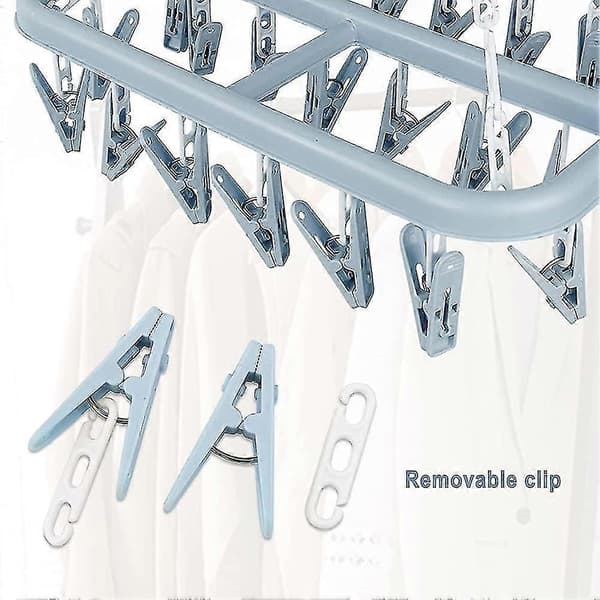 32 Clothes Pegs Sock Drying Rack. Underwear Hanger. Rotating Hook Clothes Peg Hanger For Socks.