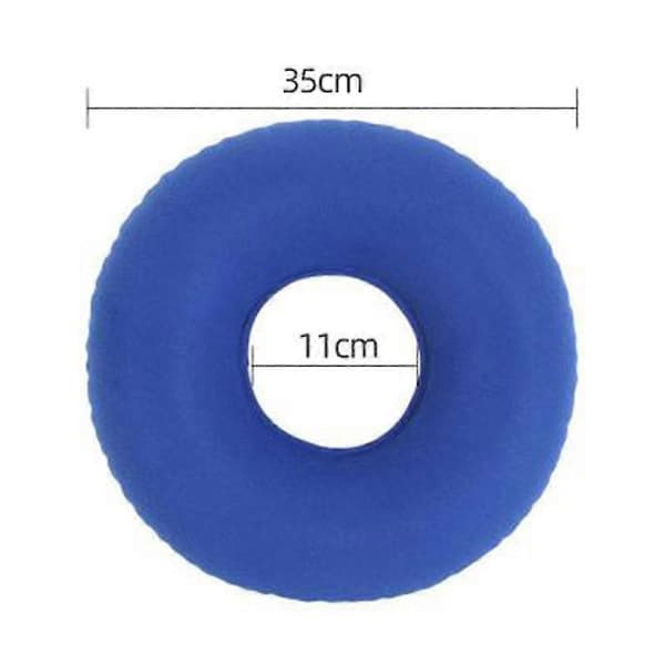 Marinblå uppblåsbar munkkudde / munkkudde med pump och resväska - svankstöd