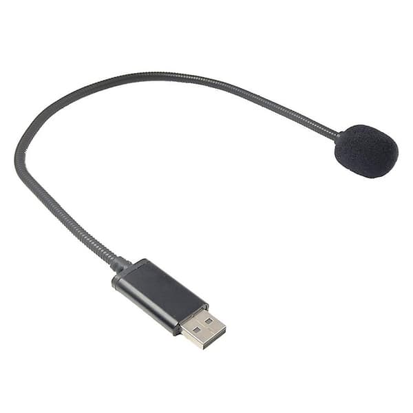 Mini USB-mikrofon til bærbar og stationær computer med svanehals til pc