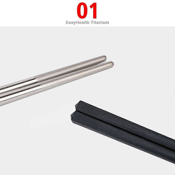 Titanium spisepinner med karbonfiber, ett par