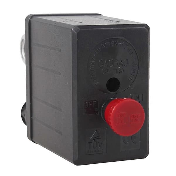 Kraftig Luftkompressor Tryckströmbrytare Kontrollventil 90-120PSI 1/4 Port single hole