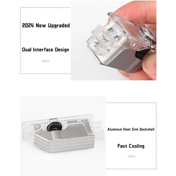 [2024 Opdateret] 4 stk. Bil Lamper HD Pøl Lys LED Dør Lys Velkomst Lys - Dobbelt G original brand