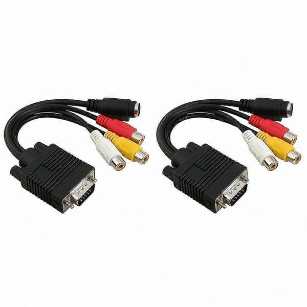 2 til 3 kabel SVGA til S-Video og VGA til 3 RCA-adaptersett, versjon 1.4