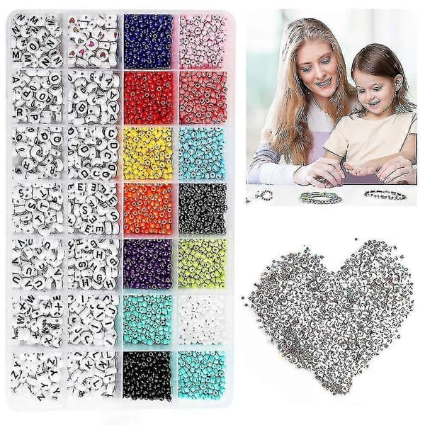 Perler for perling, glassperlesett perler perling og bokstavperle