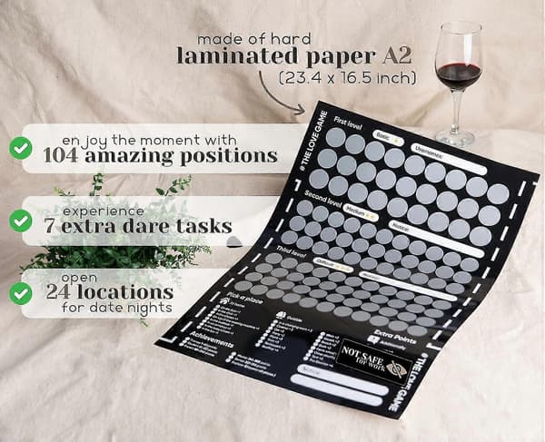 Flickvän Present Romantisk Parpresent Skrapaffisch 169 Kärleksuppgifter - Positioner & Samtal & Dejtkvällsidéer C5-YT Tw