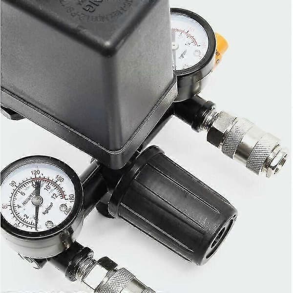 Trykkregulator med trykkbryter for kompressor Trykkbryter med 2 skjermer