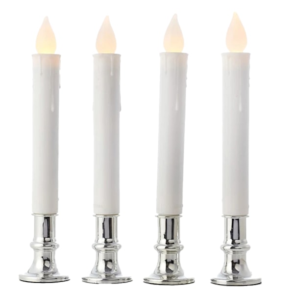 Long Rod Flameless LED Tea Light Candles Bright Flickering Battery Operated Fake Candles