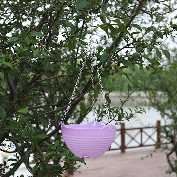 Blomsterpot Hængende Plantepot Balkon Hængende Pot Hængende Pot Blomsterplante Potter Lilla Purple Large