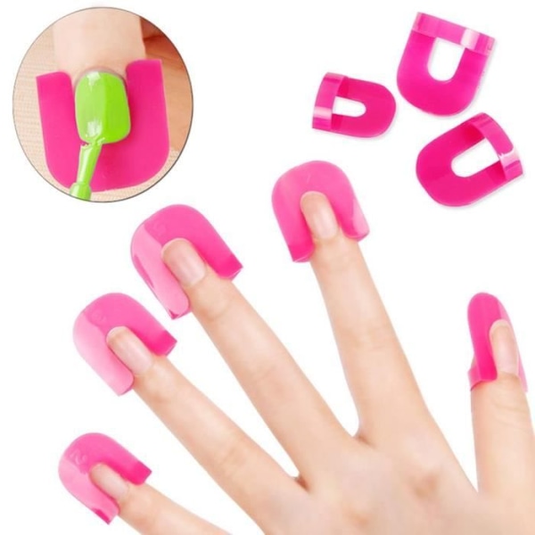 26 st Curve Clip Anti Overflow Nail Art Stick Case Nail Protector Polish Rosa