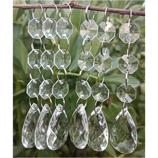 10-piece DIY teardrop acrylic crystal hanging beads, Christmas decorations, decorative garland, wedding parties.