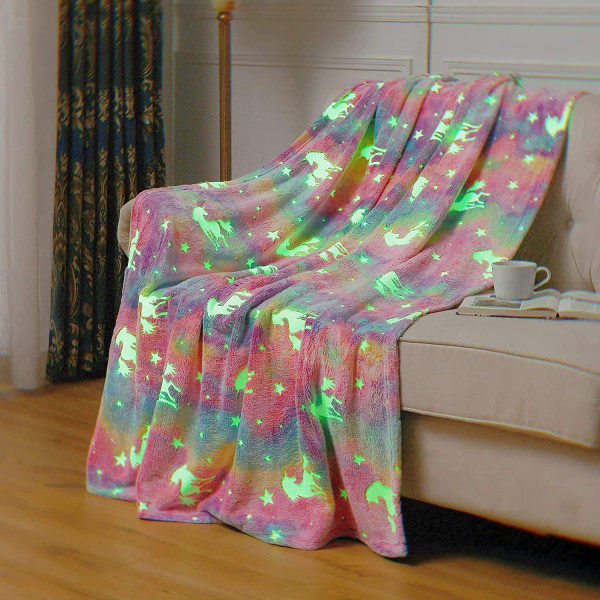 Glow-in-the-dark blanket for children, soft wool blanket, 100*150 cm