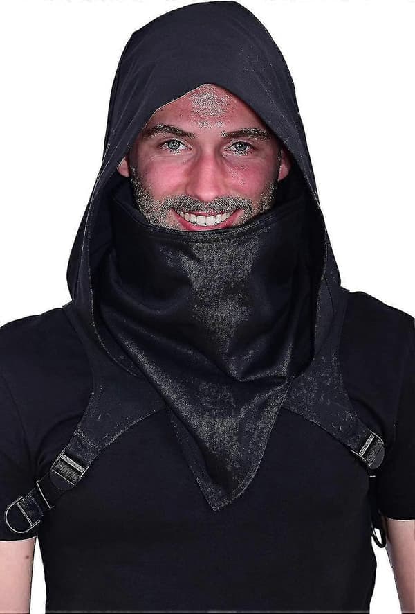 Cyberpunk Rogue Cowl Hette Skjerf, Assassin Kostyme Hette Vinter Unisex Kappe Hatt