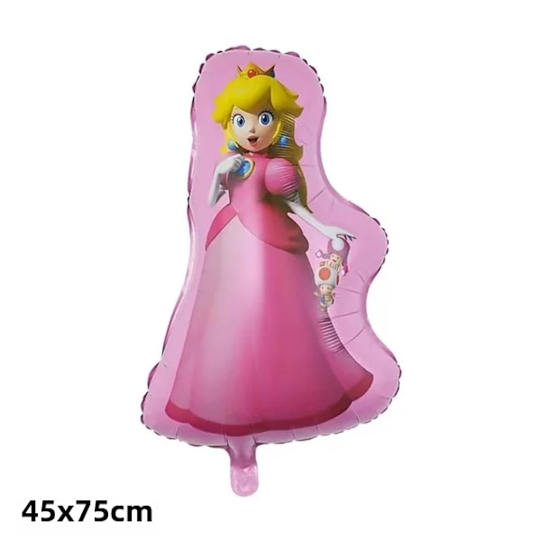 Prinsesse Peach Folieballong 32 Tommer Tegneserietema Digital Ball Egnet for Jentefest 6 Stykker - BNUMBER9 6 pieces - BNUMBER9 No,