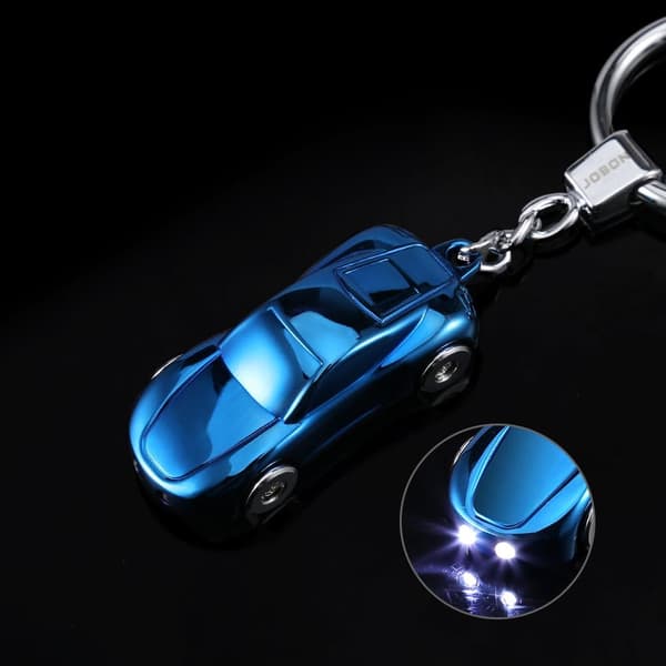 Luova avaimenperä auton avaimenperä taskulamppu 2-tilaisella LED-valolla (sininen)CJY