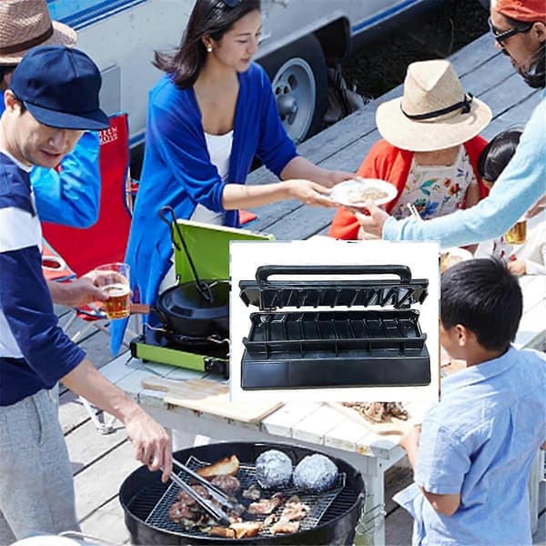 Stor Kebab Maker Press, Sort Plast Kabab, Manuel Kabob Form, Kabob Maker Grillspyd, CJY Black