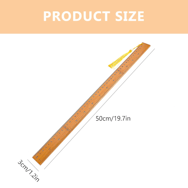 Bambu Vitsakeppi Skaalattu Viivain Ruoskimisviivain Opetuskeppi 50x3cm
