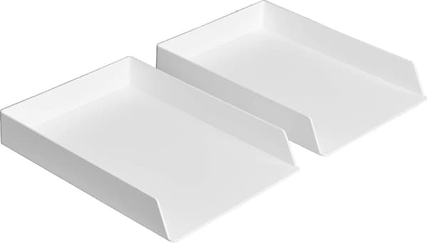 Basics Plastik Organizer - Brevbakke, Hvid, 2-pak