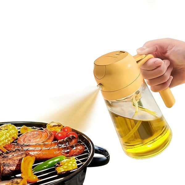 2-i-1 portabel oljeflaska, 470ml, matlagning Gr\u00f6n