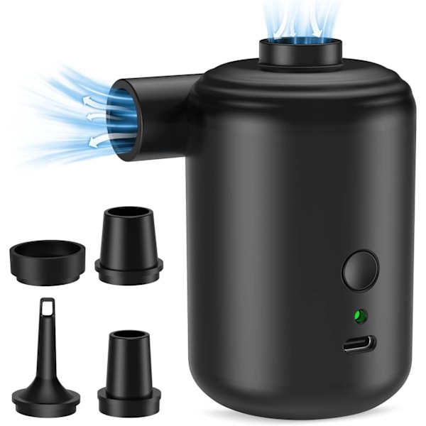 Electric Air Pump, 4000mAh Electric Air Pump for Inflating, Fast Filling, Portable Mini Air Pump with 4 Nozzles with USB