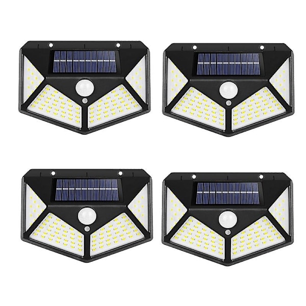 Solcellelampe for utendørs bruk, 100 LED, 2-pakning [Nyeste grønne versjon 2200mAh] Bevegelsessensor solcellelampe utendørs trådløs vanntett spot light kraftig...