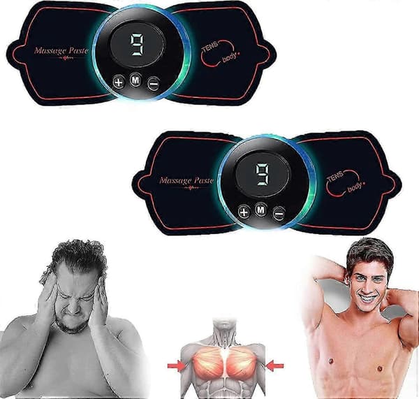 2st Ems Gynecomastia Reduktion Massage, Bärbar Elektrisk Ems Nackmassager, Cervikal Massage För Smärtlindring