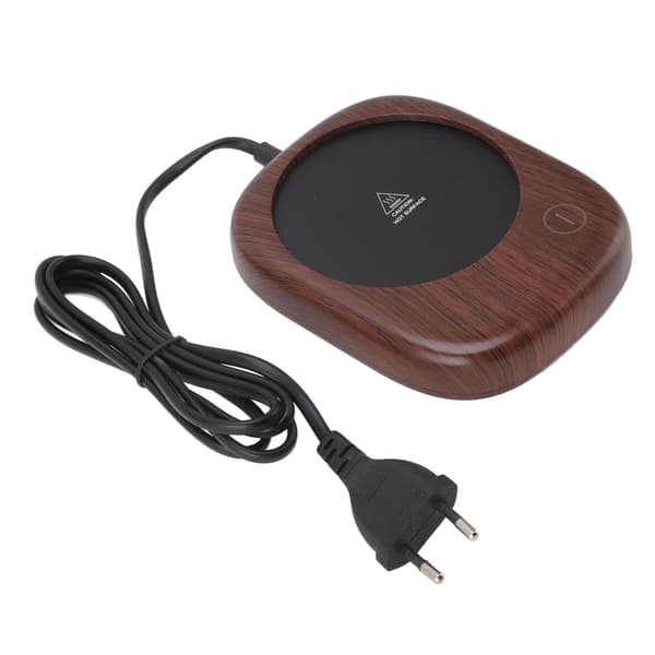 Electric Mug Warmer Fast Heating Automatic Keep Warm Wood Grain Drink Cup Warmer EU Plug AC100-240V