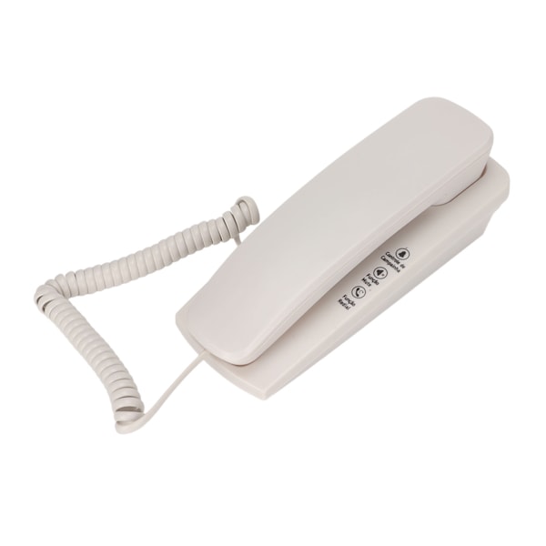 KXT1042 Vægtelefon Fastnettelefon med mute- og genopkaldsfunktion, distributionsinterface, ovalt knapdesign (hvid)