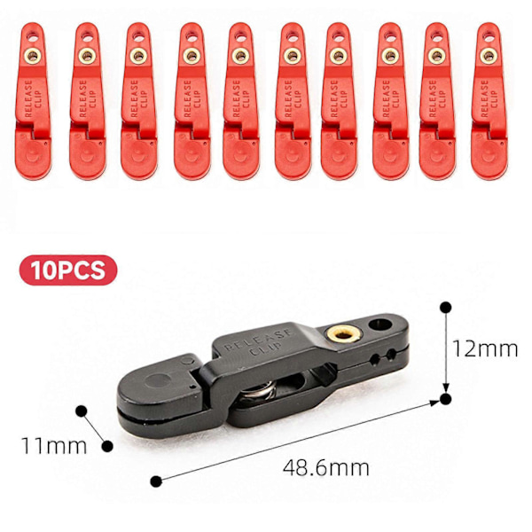 10x Planer Boards/Utløserklemmer for Havfiske, Trolling Line Clip, Justerbar Red