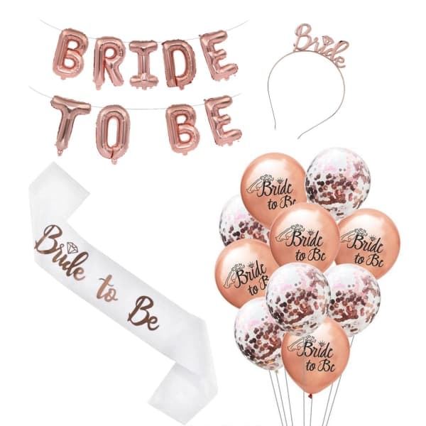 TG Dekorationsset, Möhippa - Bride to Be Roséguld