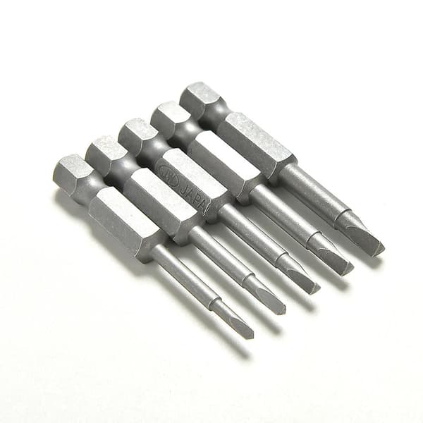 5 stk / sett Magnetiske Trekant Hode Skrutrekker Bits S2 Stål 1/4 Hex Skaft 50mm Gray