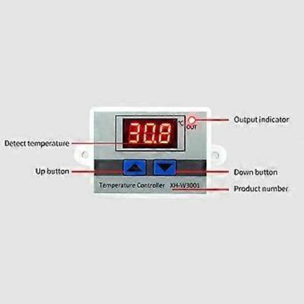Digital Temperaturkontroller Display Termostat Kontrollbrytare och Termistorsensorer Temperaturprob (220V 1500W)