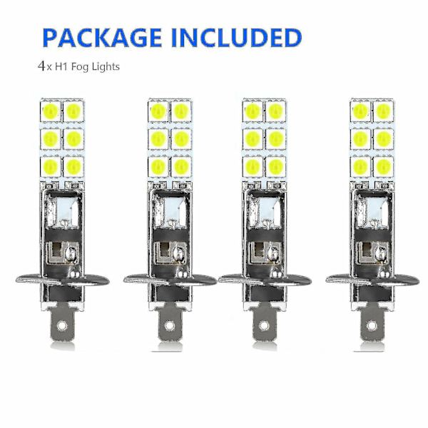 Parannetut 4kpl H1 6000k Super Valkoiset 80w LED-ajovalot sumuvaloille