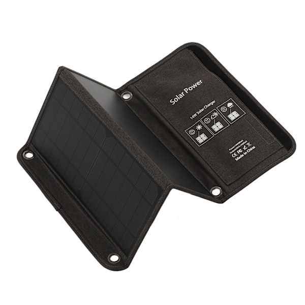 14W USB Vikbart Solpanelset Hög Effektivitet Konvertering Vikbar Solladdare för Mobiltelefon Powerbank 0.6
