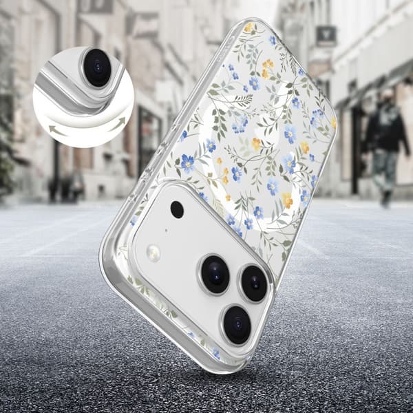 Tech-Protect iPhone 17 Pro Skal MagSafe FlexAir Spring Flowers Transparent Termoplastisk polyuretan (TPU)