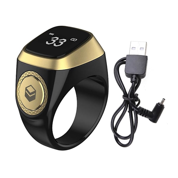iQibla Zikr 1 Lite Smart Counter Bærbar Ring Digital Tasbeeh Bedepåmindelse Black