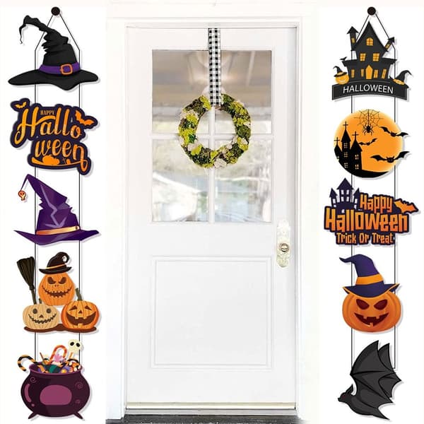 Halloween dörrhängande Halloween krans dörrprydnader