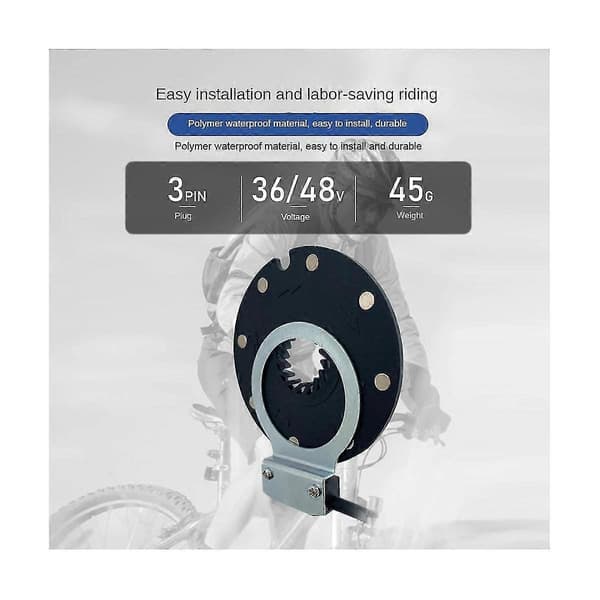 Elektrisk cykel magnetisk effektsensor 36/48v pedalassistent sensor F-8c magneter dobbelte Hall-sensorer Pas S Black