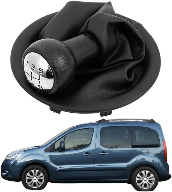 Gearknop Manchet til Citroën Berlingo Multispace 2008-2018, 5-trins støvbeskyttelse sort læderrammesæt reservedel A