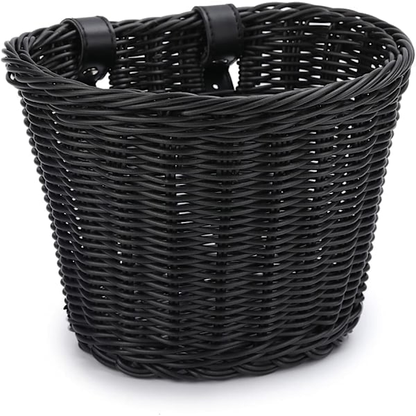[NT] Cykelkurv i plastik rattan, frontkurv opbevaring, PE vævet justerbar