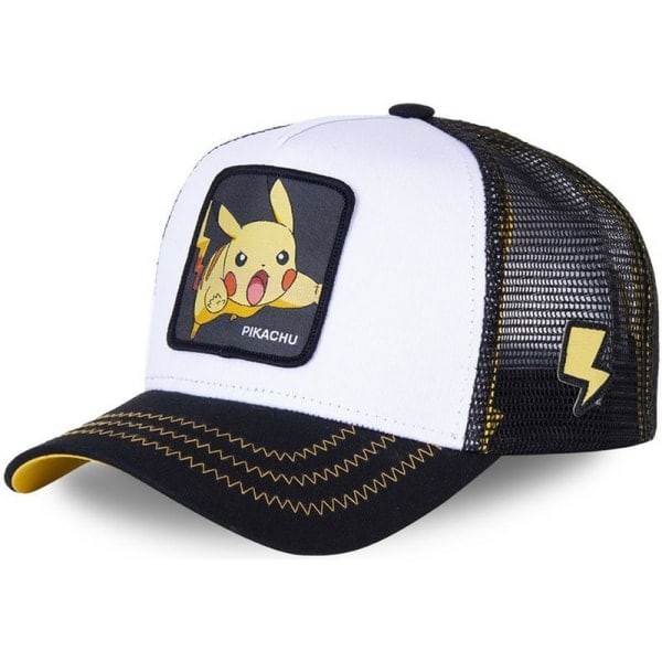 Tegneserie Pikachu Nettlue Baseball Caps Barnehatt Casual Utendørs Hvit White