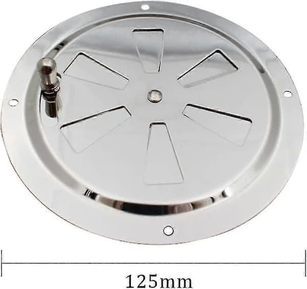 Rund ventilasjonsrist - Rustfritt stål - Justerbar ventil - 125 mm diameter