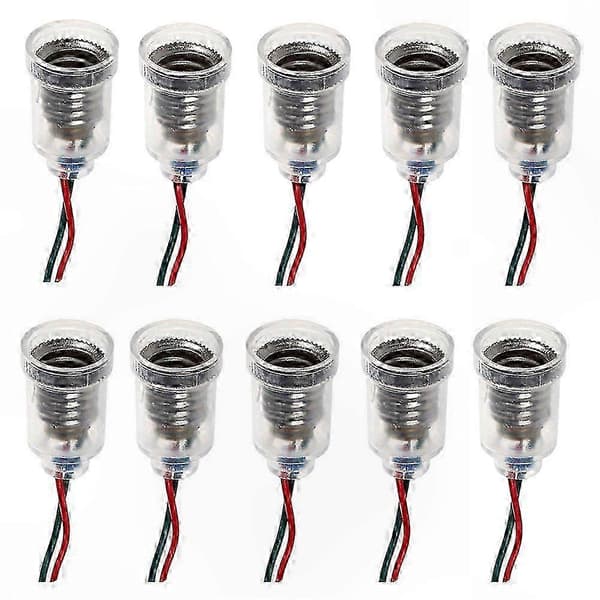 10-pakning E10 LED-pæreholder med ledninger for kretsbelysning