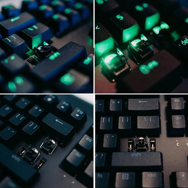 4 stk. sorte optiske kontakter med hot-swap til Razer Huntsman Elite