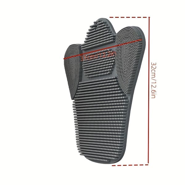 Multifunktionell Extra Stor Tjock Sugkopp Ryggskrubbare, Mjuka Borst, Dusch/Fotbad, Lugnar Nerver, Halkfri Grå